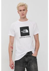 The North Face t-shirt bawełniany kolor biały. Okazja: na co dzień. Kolor: biały. Materiał: bawełna. Wzór: gładki, nadruk. Styl: casual #3