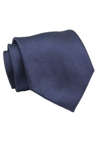 Chattier - Klasyczny, Szeroki Krawat Męski CHATTIER - Granatowy, Jednokolorowy. Kolor: niebieski. Materiał: tkanina. Styl: klasyczny