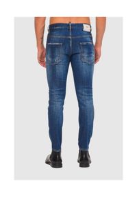 DSQUARED2 Niebieskie jeansy męskie Skater jean, Rozmiar 44. Kolor: niebieski. Wzór: aplikacja