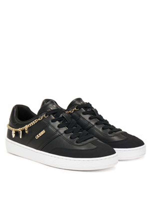 Guess Sneakersy FLTNAO LEA12 Czarny. Kolor: czarny. Materiał: skóra