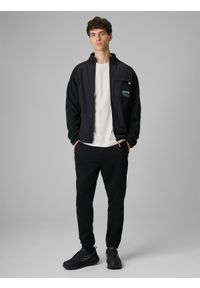 4f - 4F Spodnie dresowe joggery męskie - czarne XXL. Kolor: czarny. Materiał: dresówka. Wzór: gładki #1