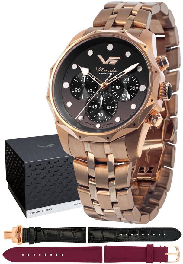 Zegarek damski Vostok Europe JS20-125B751B różowe złoto. Kolor: różowy, złoty, wielokolorowy