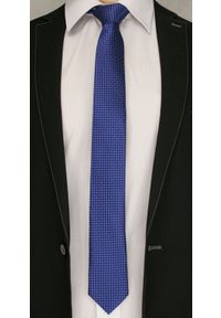 Ciemny Niebieski Elegancki Krawat -Angelo di Monti- 6 cm, Męski, Wzór Geometryczny. Kolor: niebieski. Wzór: geometria. Styl: elegancki