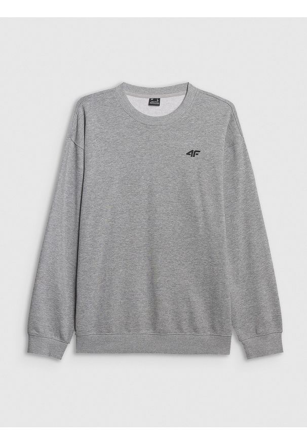 4f - 4F Bluza dresowa nierozpinana bez kaptura męska - szara S. Okazja: na co dzień. Typ kołnierza: bez kaptura. Kolor: szary. Materiał: dresówka. Styl: casual