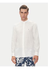 TOMMY HILFIGER - Tommy Hilfiger Koszula MW0MW39271 Biały Regular Fit. Kolor: biały. Materiał: len