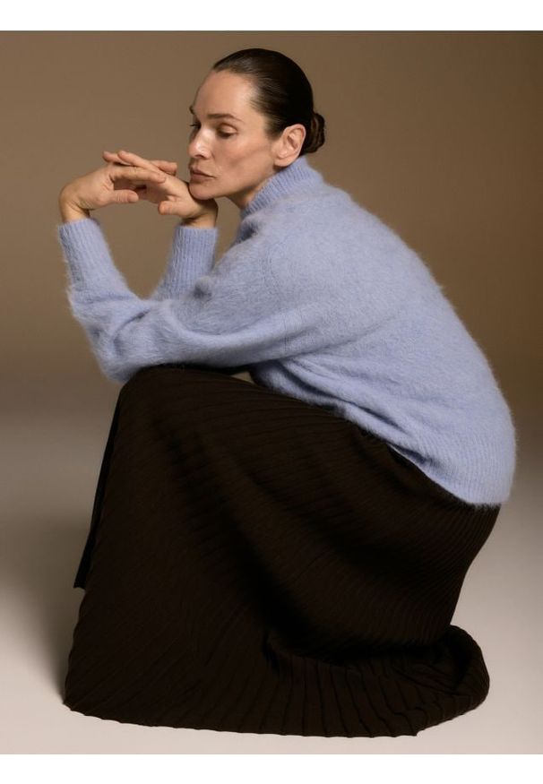 Reserved - Spódnica z prążkowanej dzianiny - brązowy. Kolor: brązowy. Materiał: dzianina, prążkowany