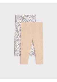 Sinsay - Legginsy 2 pack - kremowy. Kolor: kremowy. Materiał: bawełna