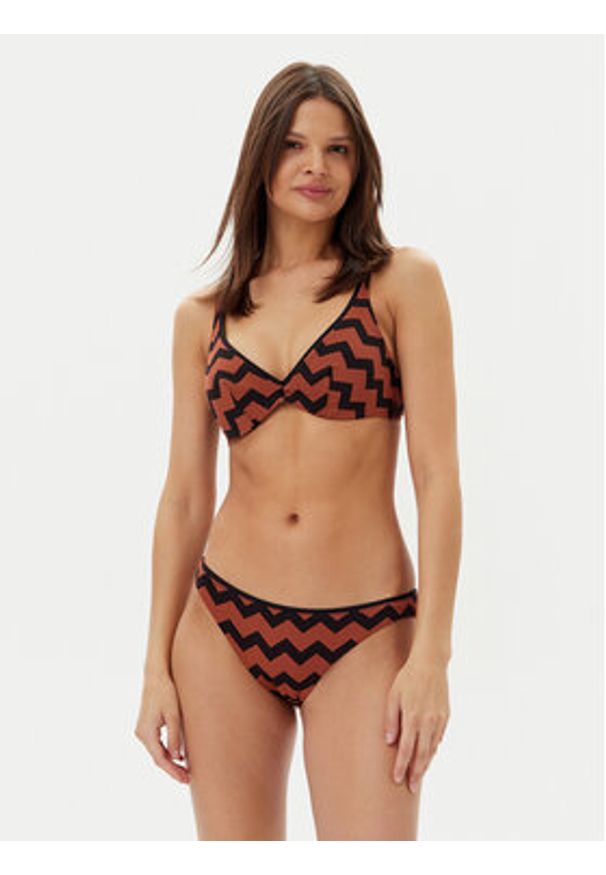 Chantelle Góra od bikini Totem C17RMA Brązowy. Kolor: brązowy. Materiał: syntetyk