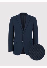 Pako Lorente - PAKO LORENTE – Granatowa żakardowa marynarka męska. Kolor: niebieski. Materiał: żakard #5