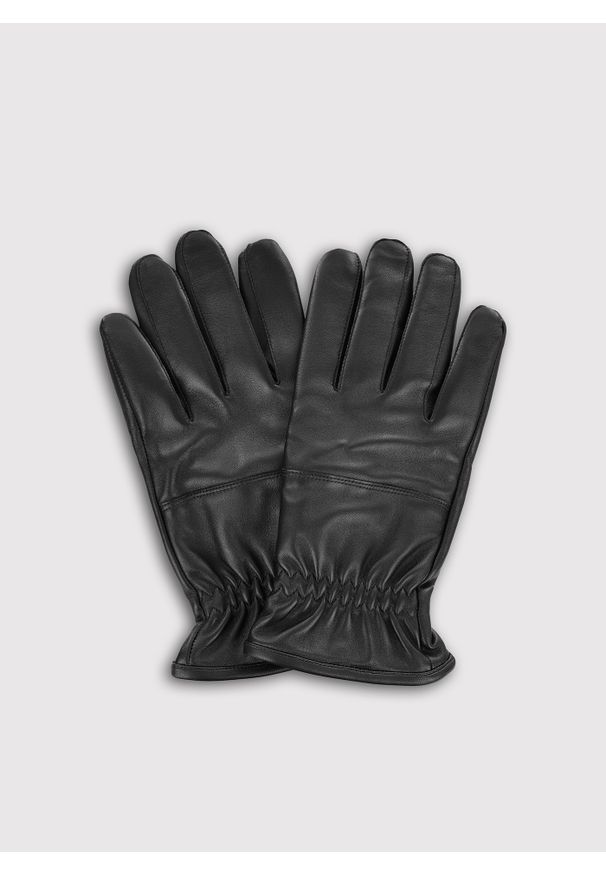 Pako Lorente - PAKO LORENTE – Czarne rękawiczki męskie. Kolor: czarny. Materiał: poliester, skóra