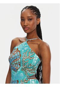 Seafolly Sukienka letnia La Mer 55423-DR Turkusowy Regular Fit. Kolor: turkusowy. Materiał: len, wiskoza. Sezon: lato #5