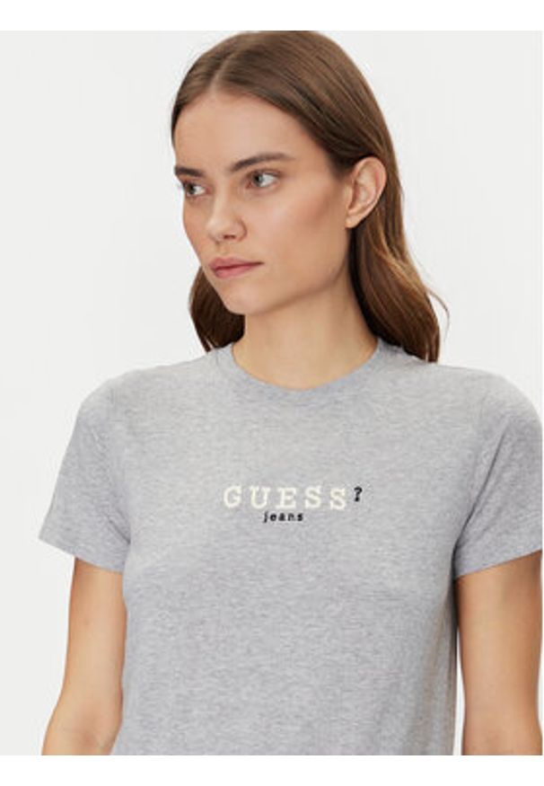 Guess Jeans T-Shirt W5RI54 J1314 Szary Regular Fit. Kolor: szary. Materiał: bawełna