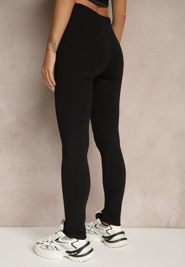 Renee - Czarne Basicowe Bawełniane Legginsy Zivanea. Okazja: na co dzień. Kolor: czarny. Materiał: bawełna. Styl: casual