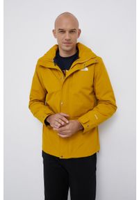 The North Face Kurtka męska kolor żółty przejściowa. Okazja: na co dzień. Kolor: żółty. Materiał: materiał. Wzór: gładki. Styl: casual