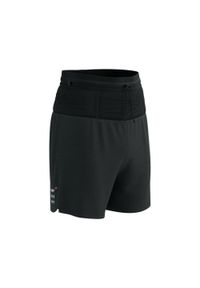Spodenki do biegania męskie Compressport Trail Racing Overshort. Kolor: czarny. Długość: krótkie. Sezon: lato