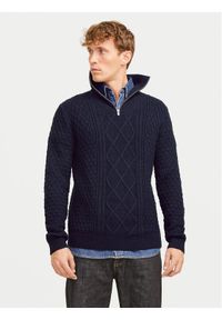 Jack & Jones - Jack&Jones Sweter Blunorth 12261780 Granatowy Regular Fit. Kolor: niebieski. Materiał: bawełna