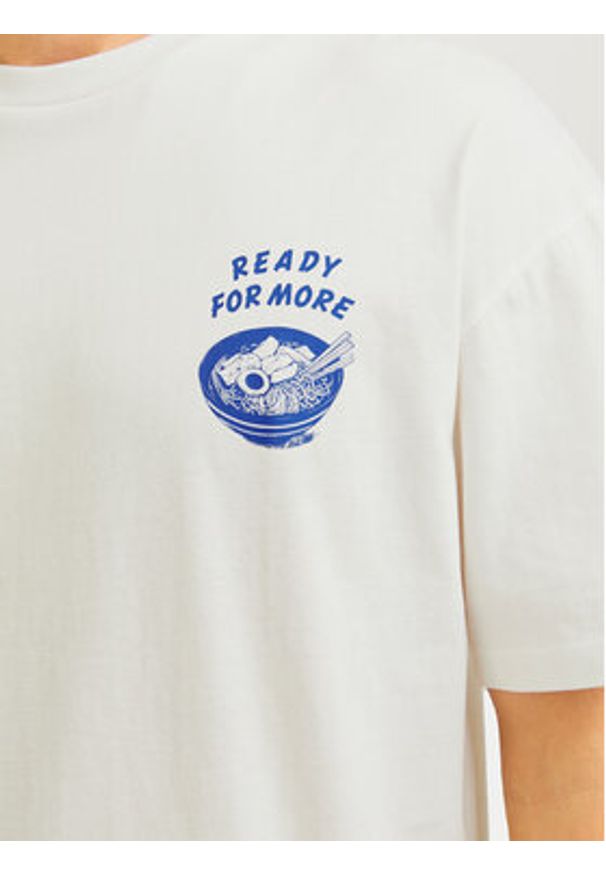 Jack & Jones T-Shirt Charge 12269384 Biały Relaxed Fit. Kolor: biały. Materiał: bawełna