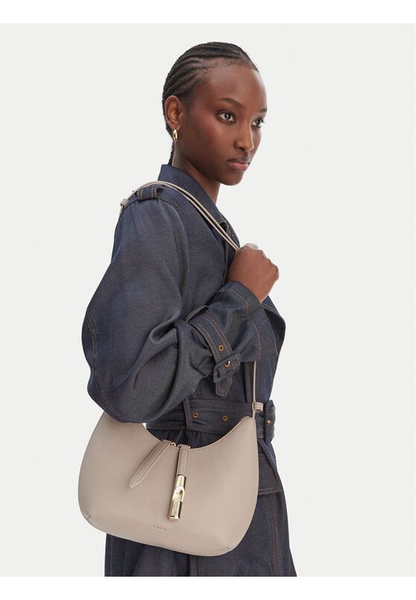 Furla Torebka Goccia S WB01500 BX3353 KH 4488S Beżowy. Kolor: beżowy. Materiał: skórzane