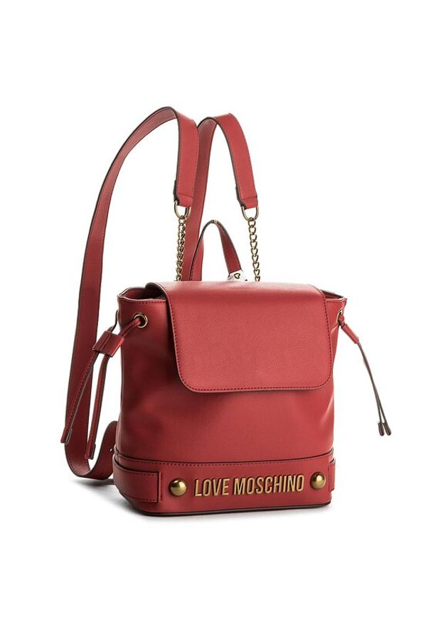 Love Moschino - LOVE MOSCHINO Plecak JC4348PP05K60500 Czerwony. Kolor: czerwony. Materiał: skóra
