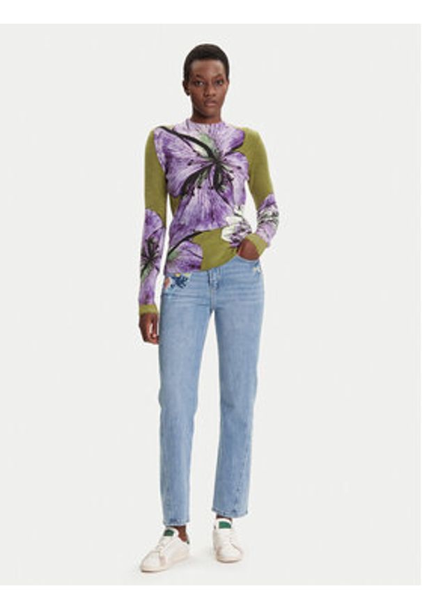 Desigual Jeansy Sunflower 25WWDD23 Niebieski Straight Fit. Kolor: niebieski