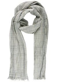 V. Fraas - Lekki (Przejściowy) Szalik z Naturalnej Wiskozy - Fraas - Popiel i Beż, Drobna Krateczka. Kolor: beżowy. Materiał: wiskoza. Sezon: lato. Styl: elegancki, klasyczny #1