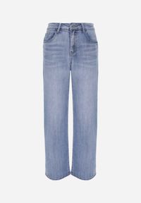 Renee - Niebieskie Bawełniane Jeansy High Waist z Szerokimi Nogawkami Zaeherris. Stan: podwyższony. Kolor: niebieski. Styl: elegancki #2