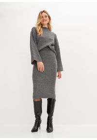 bonprix - Spódnica ołówkowa. Kolor: szary. Materiał: dzianina. Styl: elegancki #3