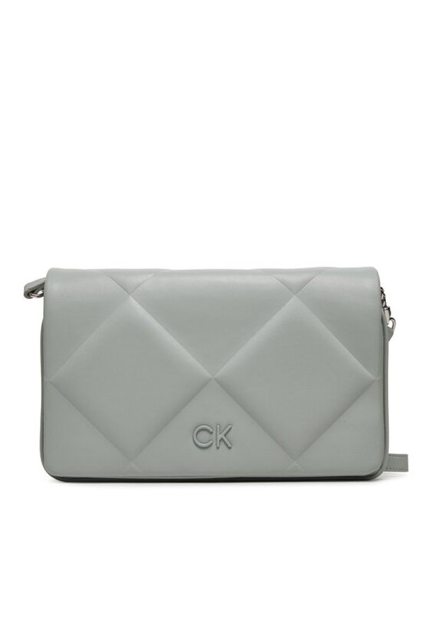 Calvin Klein Torebka Quilt K60K611759 Szary. Kolor: szary. Materiał: skórzane