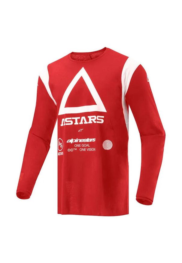 Dżersej z długim rękawem Alpinestars Techdura. Kolor: czerwony. Materiał: jersey. Długość rękawa: długi rękaw. Długość: długie. Sport: kolarstwo