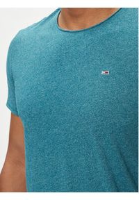 Tommy Jeans T-Shirt Jaspe DM0DM09586 Niebieski Slim Fit. Kolor: niebieski. Materiał: syntetyk