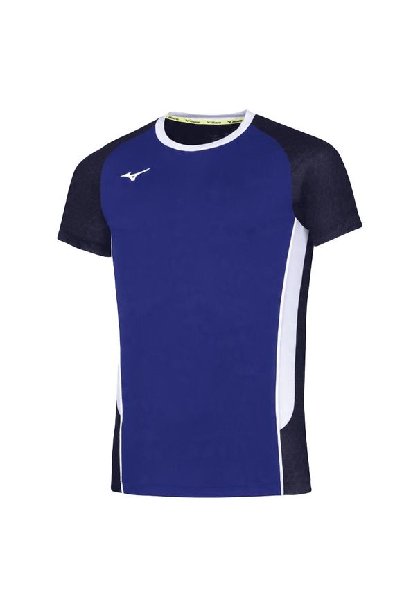 Mizuno - T-shirt Męski Premium HighKyu. Kolor: niebieski. Sport: turystyka piesza