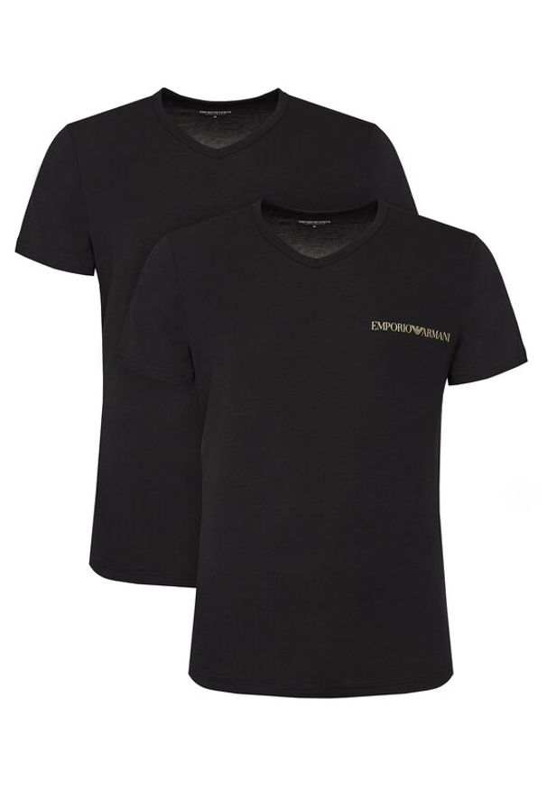 Emporio Armani Underwear Komplet 2 t-shirtów EM000392 AF10779 MC005 Czarny Regular Fit. Kolor: czarny. Materiał: bawełna