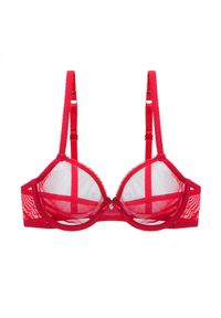 Intica - Biustonosz z siateczki z delikatnymi detalami Gunhilde. Kolor: czerwony. Materiał: materiał