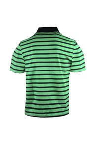 Koszulka Polo - Męska - Pako Jeans - Zielona w Granatowy Prążek. Okazja: na co dzień. Typ kołnierza: polo. Kolor: wielokolorowy, niebieski, zielony. Materiał: bawełna. Wzór: paski, prążki. Styl: casual #4