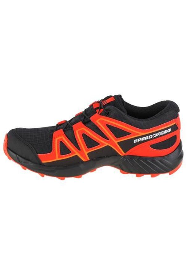 salomon - Buty do biegania dla dzieci Salomon Speedcross Cswp J. Zapięcie: sznurówki. Kolor: czarny, wielokolorowy, czerwony. Materiał: guma, syntetyk, tkanina, materiał. Szerokość cholewki: normalna. Model: Salomon Speedcross. Sport: bieganie