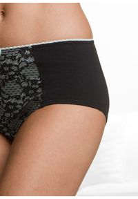 bonprix - Figi maxi z bawełną organiczną (4 pary). Kolor: czarny. Materiał: bawełna. Wzór: gładki #2