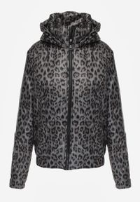 Born2be - Czarno-Zielona Kurtka Przejściowa w Panterkę z Odpinanym Kapturem Antolea. Kolor: zielony. Materiał: poliester, jeans. Wzór: motyw zwierzęcy. Styl: klasyczny #4