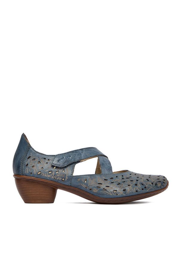 Rieker Półbuty 43773-12 Granatowy. Kolor: niebieski. Materiał: skóra