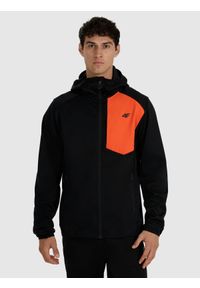 4f - 4F Kurtka softshell wiatroodporna membrana 8000 męska - czarna 3XL. Kolor: czarny. Materiał: softshell