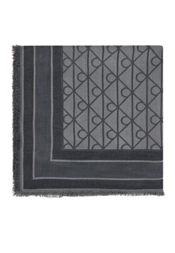 Calvin Klein Chusta Emblem Aop Jacquard Square Scarf LV04F8080G Czarny. Kolor: czarny