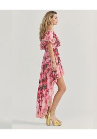 LOVE SHACK FANCY - Sukienka Weller w kwiaty. Kolor: różowy, wielokolorowy, fioletowy. Materiał: koronka. Wzór: kwiaty. Typ sukienki: asymetryczne. Długość: maxi #2