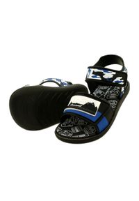 Rider - RIDER sandały dziecięce 83453 AG294 Black/Blue/White niebieskie. Okazja: na plażę. Zapięcie: rzepy. Kolor: niebieski. Materiał: guma, syntetyk, materiał #4