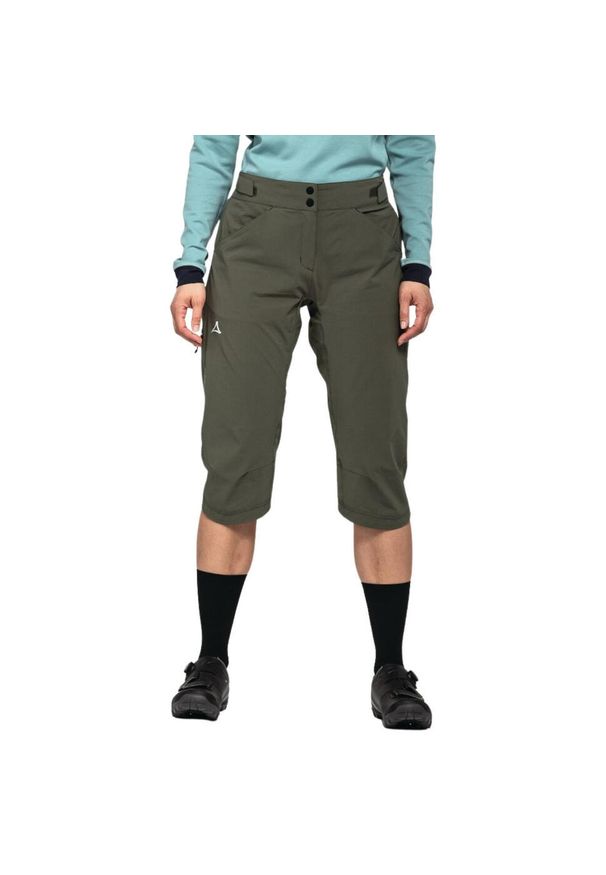 SCHÖFFEL - Spodnie kolarskie damskie Schöffel Moldavia L 3/4. Kolor: zielony. Materiał: elastan, nylon. Długość: krótkie. Sport: kolarstwo