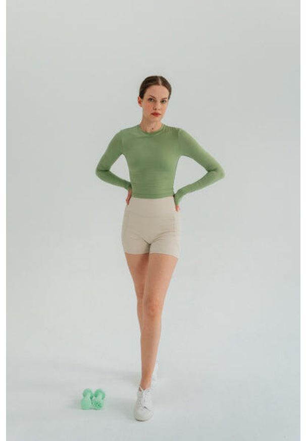 MOONHOLI - Longsleeve do jogi damski Moonholi Vogue z długim rękawem. Kolor: zielony. Długość rękawa: długi rękaw. Długość: długie. Sport: joga i pilates