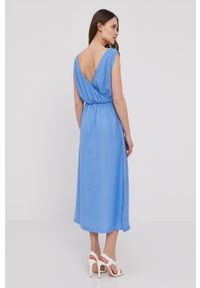 Pepe Jeans - Sukienka Liliana. Okazja: na co dzień. Kolor: niebieski. Materiał: tkanina, bawełna, materiał, wiskoza. Wzór: gładki. Typ sukienki: proste. Styl: casual #3