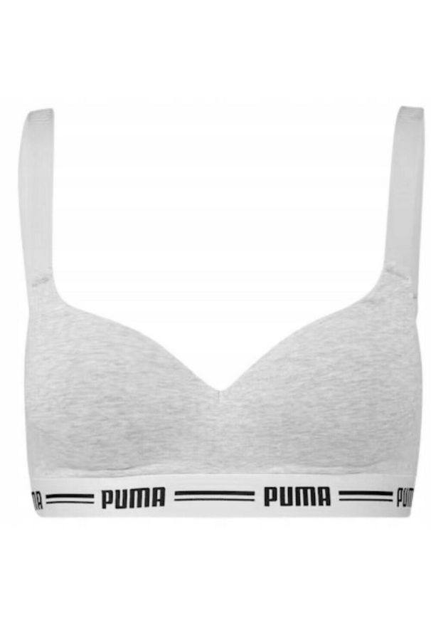 Puma - Biustonosz Sportowy Z Wyściełanymi Ramiączkami Dla Kobiet. Kolor: szary
