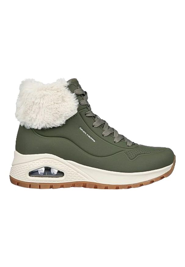 skechers - Buty do chodzenia damskie Skechers Rugged. Wysokość cholewki: za kostkę. Zapięcie: sznurówki. Kolor: zielony. Materiał: materiał. Szerokość cholewki: normalna. Sezon: zima. Sport: turystyka piesza