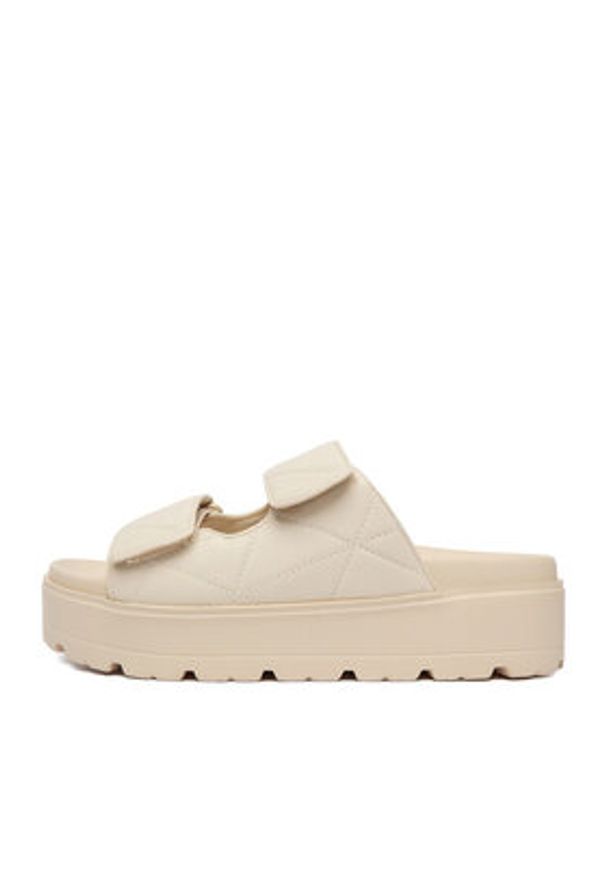DeeZee Klapki CEO-R25SS09248 Écru. Kolor: kremowy. Materiał: skóra