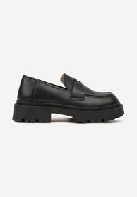 Born2be - Czarne Mokasyny Vices na Grubej Podeszwie Viara. Okazja: na co dzień. Kolor: czarny. Materiał: jeans. Styl: klasyczny, casual, elegancki