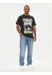 Versace Jeans Couture T-Shirt 78GAHT06 Czarny Regular Fit. Kolor: czarny. Materiał: bawełna